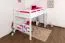 Jugendhochbett 120 x 200 cm | Massivholz: Buche | Weiß Lackiert | umbaubar in Einzelbett | Premium-Qualität | inkl. Rollrost Abbildung