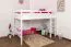 Jugendhochbett 120 x 200 cm | Massivholz: Buche | Weiß Lackiert | umbaubar in Einzelbett | Premium-Qualität | inkl. Rollrost Abbildung
