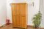 Kleiderschrank | 3 Drehtüren | 4 Fächer | mit Kleiderstange | 120 cm breit | Massivholz | Farbe: Erle Abbildung