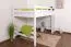 Jugendhochbett 120 x 200 cm | Massivholz: Buche | Weiß Lackiert | umbaubar in Einzelbett | Premium-Qualität | inkl. Rollrost Abbildung