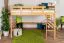 Doppelbett-Hochbett Massivholz Buche | Matratzenmaß: 160 x 200 cm | Natur Lackiert | umbaubar in Einzelbett | Premium-Qualität | inkl. Rollrost Abbildung
