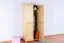 Kleiderschrank | 2 Drehtüren | 1 Fach | mit Kleiderstange | 92 cm breit | Massivholz | Farbe: Natur Abbildung