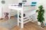 Hochbett für Kinder 140 x 190 cm | Massivholz: Buche | Weiß Lackiert | umbaubar in Einzelbett | Premium-Qualität | inkl. Rollrost Abbildung