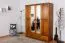 162 cm breiter Kleiderschrank mit 4 Türen, 8 Fächern und 3 Schubladen aus Massiv-Holz | Farbe: Eiche Rustikal | Tiefe: 60 cm Abbildung