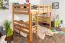 Hochbett für Jugendliche 120 x 190 cm | Massivholz: Buche | Natur Lackiert | umbaubar in Einzelbett | Premium-Qualität | inkl. Rollrost Abbildung