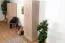Schmaler Kleiderschrank | 2 Drehtüren | 3 Schubladen | 1 Fach | mit Kleiderstange | 75 cm breit | Farbe: Braun Abbildung