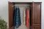 Kleiderschrank | 3 Drehtüren | 4 Fächer | mit Kleiderstange | 120 cm breit | Massivholz | Farbe: Nuss Abbildung