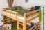 Doppelbett-Hochbett Massivholz Buche | Matratzenmaß: 160 x 200 cm | Natur Lackiert | umbaubar in Einzelbett | Premium-Qualität | inkl. Rollrost Abbildung