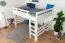 Hochbett für Kinder 140 x 190 cm | Massivholz: Buche | Weiß Lackiert | umbaubar in Einzelbett | Premium-Qualität | inkl. Rollrost Abbildung