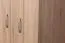 Schmaler Kleiderschrank | 2 Drehtüren | 3 Schubladen | 1 Fach | mit Kleiderstange | 75 cm breit | Farbe: Braun Abbildung