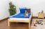 Bettrahmen für Kinder / Kinderbett 90 x 200 cm | Massivholz: Kiefer | Natur Lackiert Abbildung