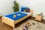 Bettrahmen für Kinder / Kinderbett 90 x 200 cm | Massivholz: Kiefer | Natur Lackiert Abbildung