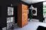 Kleiderschrank | 2 Drehtüren | 7 Fächer | 2 Schubladen | mit Kleiderstange | 100 cm breit | Massivholz | Farbe: Natur Abbildung