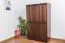 Kleiderschrank | 3 Drehtüren | 4 Fächer | mit Kleiderstange | 120 cm breit | Massivholz | Farbe: Nuss Abbildung