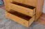Kleiderschrank | 3 Drehtüren | 2 Schubladen | 5 Fächer | mit Kleiderstange | 135 cm breit | Massivholz | Farbe: Erle Abbildung