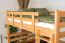 Doppelbett-Hochbett Massivholz Buche | Matratzenmaß: 160 x 200 cm | Natur Lackiert | umbaubar in Einzelbett | Premium-Qualität | inkl. Rollrost Abbildung