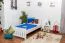 Bettrahmen für Kinder / Kinderbett 100 x 200 cm | Massivholz: Kiefer | Weiß Lackiert Abbildung