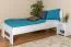 Kinderbett 80 x 200 cm | Massivholz: Buche | Weiß Lackiert Abbildung