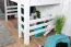 Jugendhochbett 120 x 190 cm | Massivholz: Buche | Weiß Lackiert | umbaubar in Einzelbett | Premium-Qualität | inkl. Rollrost Abbildung