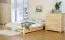 Futonbett / Massivholzbett Kiefer Vollholz massiv natur A10, inkl. Lattenrost - Abmessung 140 x 200 cm