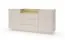 Kommode | Farbe: Beige / Eiche Cremona | 2 Drehtüren | inkl. LED-Beleuchtung | 5 Fächer | 176 x 40 x 83 cm | Push-to-open Funktion | Sideboard | 3 Schubladen