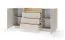 Kommode | Farbe: Beige / Eiche Cremona | 2 Drehtüren | inkl. LED-Beleuchtung | 5 Fächer | 176 x 40 x 83 cm | Push-to-open Funktion | Sideboard | 3 Schubladen