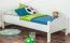 Kinderbett / Jugendbett Buche Vollholz massiv weiß 113, inkl. Rollrost - 80 x 200 cm (B x L) 