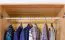 Kleiderschrank Kiefer Vollholz massiv natur Junco 07 - Abmessungen: 195 x 123 x 59 cm (H x B x T)