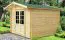 Holz-Gartenhaus 3,48 x 2,98 Meter (inkl. Dach) | Naturbelassen | Satteldach | 34 mm Blockbohlen-Haus Abbildung