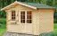 Holz-Gartenhaus 3,98 x 3,48 Meter (inkl. Dach) | Naturbelassen | Satteldach | 34 mm Blockbohlen-Haus Abbildung