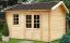 Holz-Gartenhaus 3,98 x 3,98 Meter (inkl. Dach) | Naturbelassen | Satteldach | 44 mm Blockbohlen-Haus Abbildung