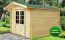 Holz-Gartenhaus 3,48 x 2,98 Meter (inkl. Dach) | Naturbelassen | Satteldach | 34 mm Blockbohlen-Haus Abbildung