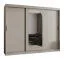 Kleiderschrank / Schiebetürenschrank Signalkuppe 24, Farbe: Kaschmir, eine Spiegeltür, 2,5 Meter breit, 10 Fächer, zwei Kleiderstangen