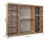 Kleiderschrank Jorasses 22, Farbe: Weiß, zwei Spiegeltüren, 2,5 Meter breit, Schiebetürenschrank, Aluminiumschienen, 10 Fächer, zwei Kleiderstangen