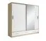 Schiebetürenschrank / Kleiderschrank Ornos 03, Farbe: Eiche / Weiß - Abmessungen: 212 x 220 x 64 cm (H x B x T)