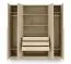 Kleiderschrank | Drehtürenschrank | 4-türig | 200 x 61 x 210 cm | Farbe: Eiche Cremona | 3 Kleiderstangen | 7 Fächer | ABS-Kanten | Edegem 01