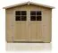 Gartenhaus 3,4 x 3,4 Meter (inkl. Dach) | Naturbelassen | Satteldach | 28 mm Blockbohlen Abbildung