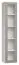 Vitrine Bellaco 34, Farbe: Weiß / Grau - Abmessungen: 187 x 39 x 40 cm (H x B x T)