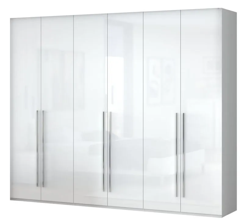 Großer 272 cm breiter Kleiderschrank mit 6 Türen | Farbe: Weiß Abbildung