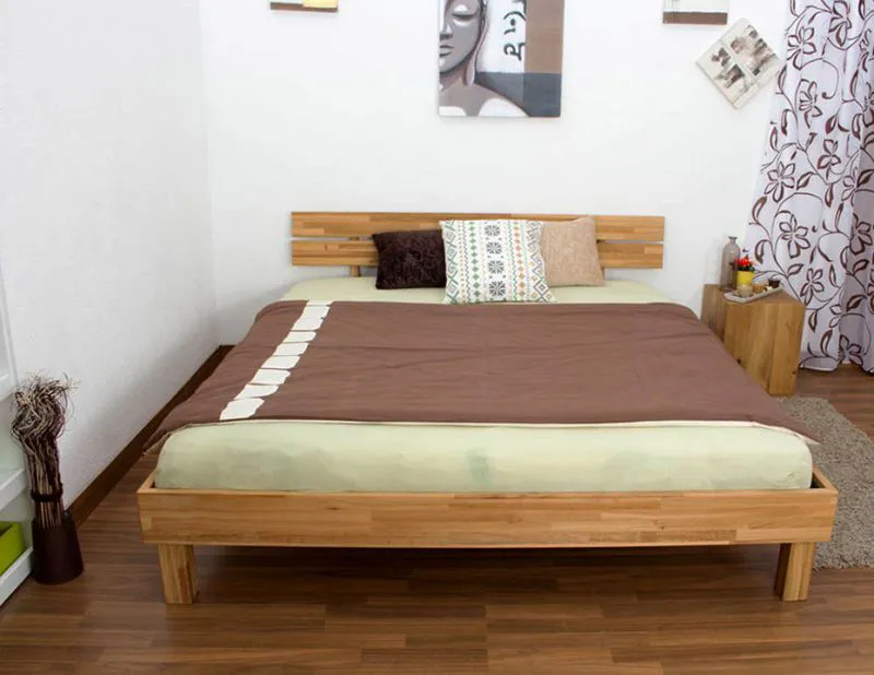 Eiche-Bett massiv | 180 x 200 cm | Eiche | Geölt Abbildung