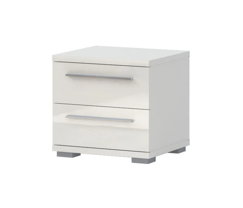 Nachtkästchen Siumu 18, Farbe: Beige / Beige Hochglanz - 43 x 45 x 40 cm (H x B x T)