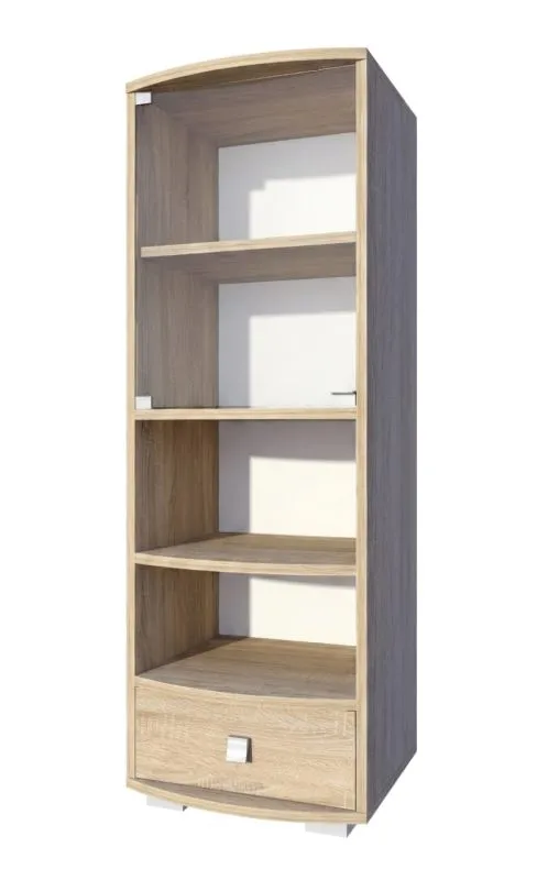 Vitrine Rabaul 12, Farbe: Sonoma Eiche - Abmessungen: 138 x 49 x 40 cm (H x B x T)