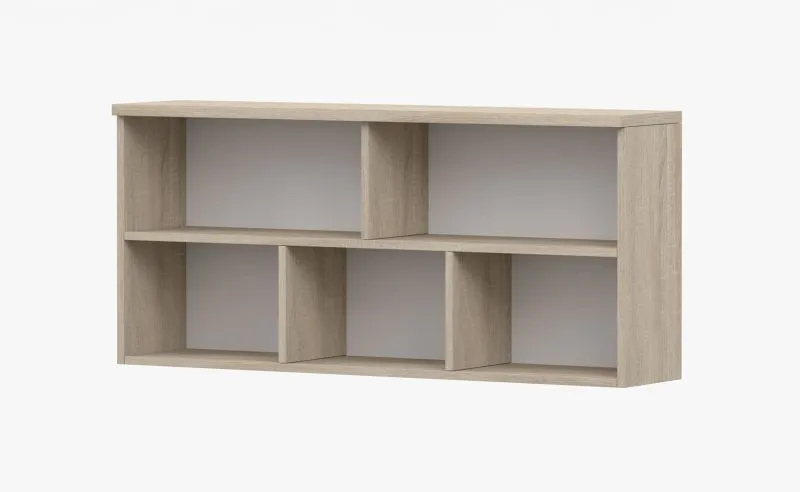 Hängeregal / Wandregal | 1,1 Meter breit | 55 x 110 x 27 cm | Grau | schlicht |Smolikas 99 | 5 Fächer | eckig | ausreichend Platz | Bücherregal