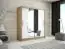 180 cm breiter Schiebetürenschrank mit 2 Türen | 10 Fächer | 2 Kleiderstangen | Farbe: Sonoma Eiche / Weiß Abbildung
