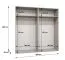 Kleiderschrank mit vier Spiegeltüren Korab 143, Farbe: Kaschmir, 2 Meter breit, Griffe: Gold, zwei Kleiderstangen, zwei Fächer, Soft-Close-Funktion