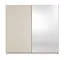 Kleiderschrank | 1 Kleiderstange | 6 Fächer | 221 x 60 x 207 cm | Metallgriffe | mit Spiegel | Kaschmir | Soft-Close-System | Igoumenitsa 03 | 2 Schiebetüren