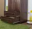 Kleiderschrank | 2 Drehtüren | 2 Schubladen | 4 Fächer | mit Kleiderstange | 80 cm breit | Massivholz | Farbe: Nuss Abbildung