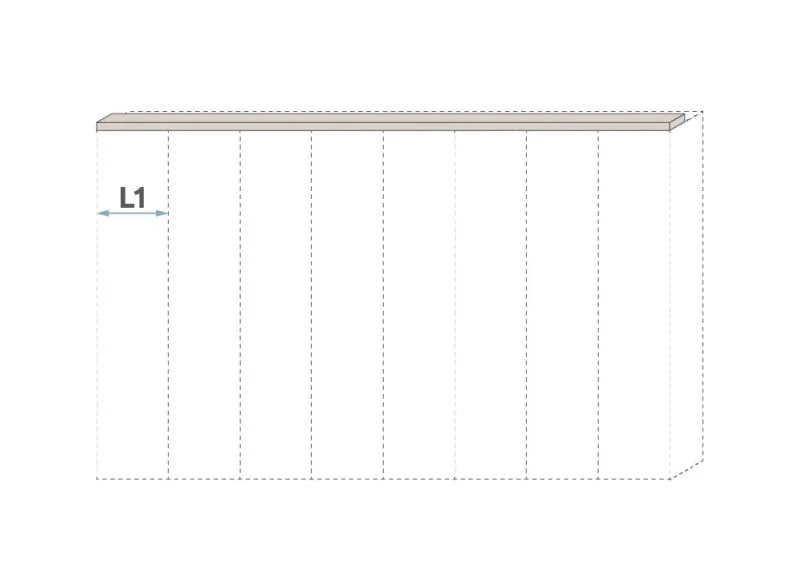 Oberer Rahmen für Drehtürenschrank / Kleiderschrank Neiafu und Anbaumodule, Farbe: Kaschmir, Breite: 47 cm