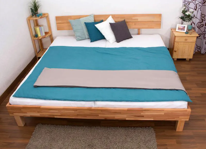 Kernbuche-Bett massiv | 200 x 200 cm | Kernbuche | Geölt Abbildung