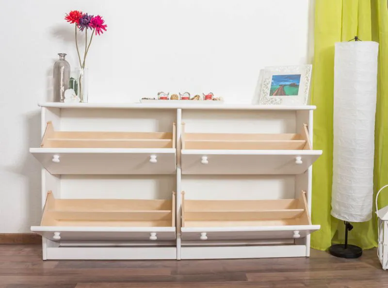 Schuhschrank massiv weiß